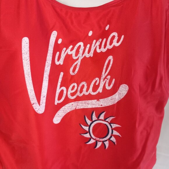 Creative Apparel Virginia Beach Red High Cut One Piece Swimsuit XL NEW - Picture 2 of 8
